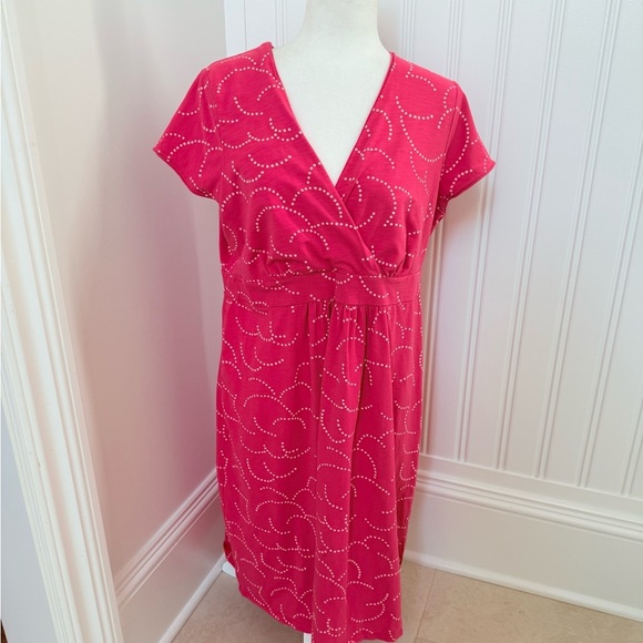 Boden Pink Dot Midi Dress Size 14 R Cotton Blend - Picture 10 of 11